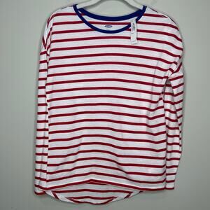 NWT Old Navy Striped Softest Tee Shirt Size XL (14) Long Sleeves Where's Waldo